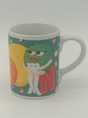 M&M'S Green Character Ceramic Mug with Yellow and Red Accents